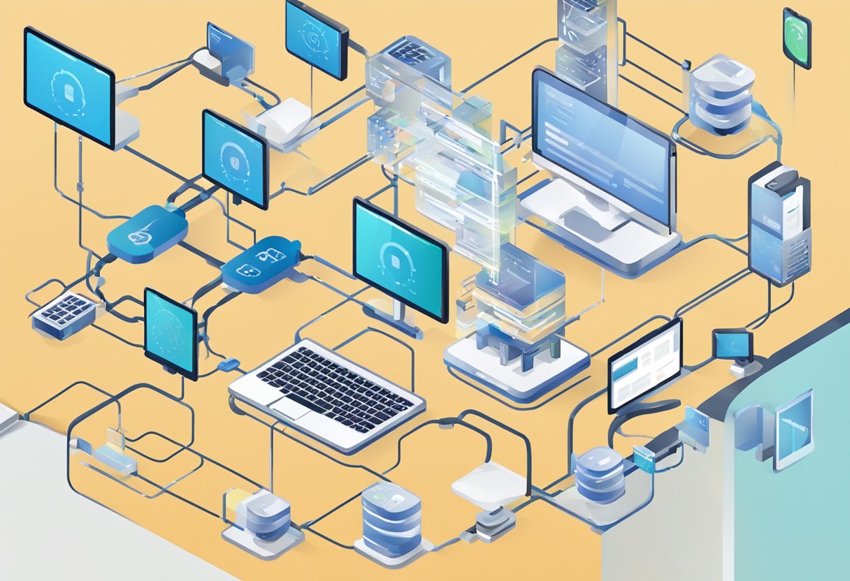 A mobile device connected to a proxy server, with data flowing securely between the two, while following best practices for implementation