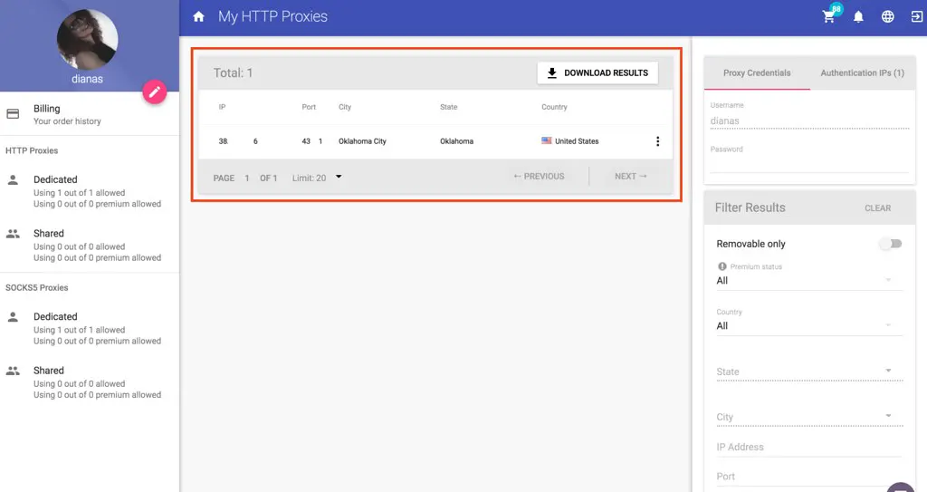 Step 4 to find your purchased proxies