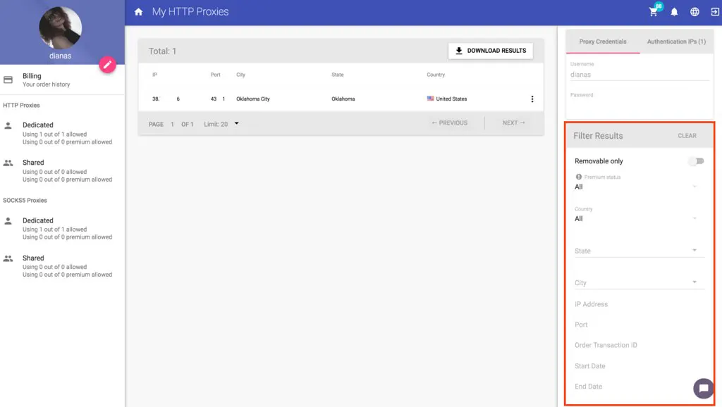 Step 5 to find your purchased proxies