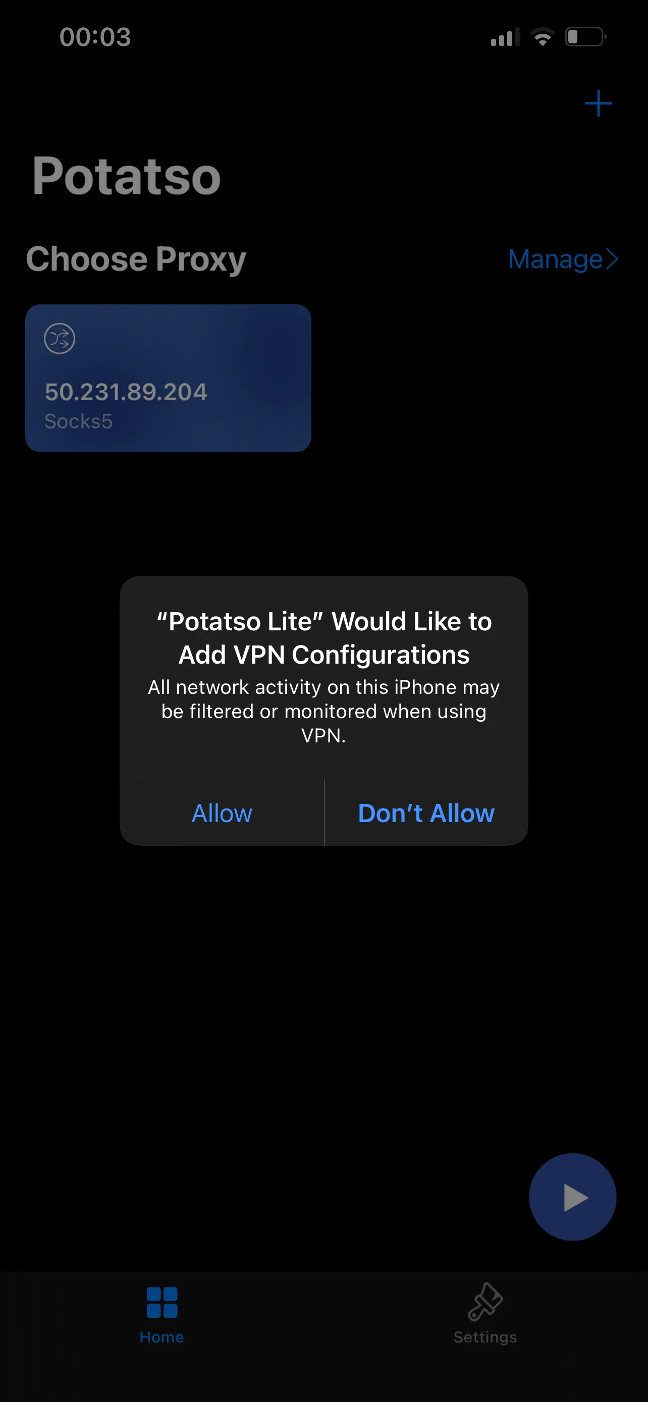 proxysocks5-potatso-allow-vpn-connections