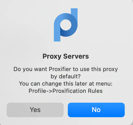 Proxifier popup