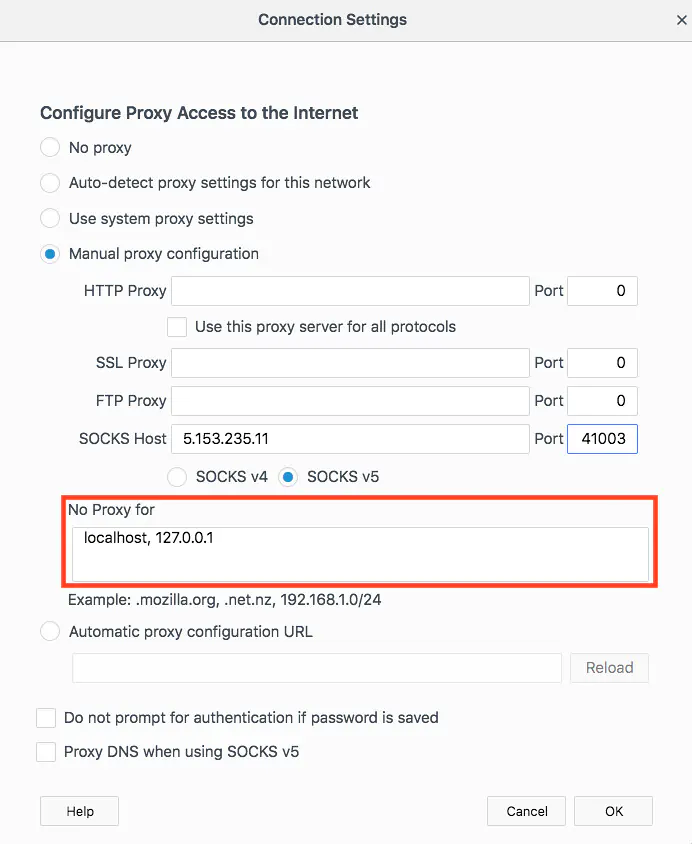 Step 5 how to use SOCKS5 proxies in Mozilla Firefox browser