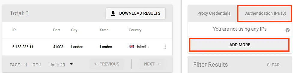 How to add your IP to authenticate to the proxy server through IP authentication